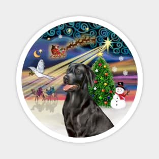 "Christmas Magic" with a Happy Black Labrador Retriever Magnet